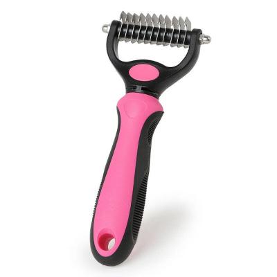 China Sustainable Household Grooming Dog Rake Deshedding Dematting Brush Comb For Dogs Long Hair for sale