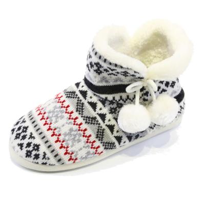 China Warm Soft Home Lady Anti-odor Factory Wholesale Christmas Slippers Boots For Women for sale