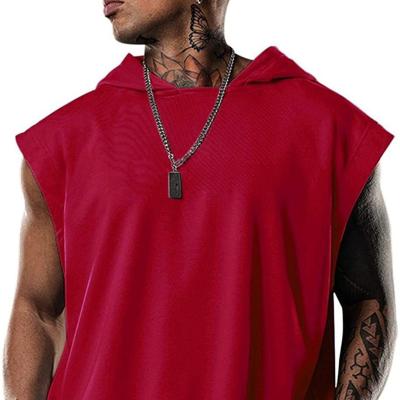 China 2021 Hot Selling Anti-Wrinkle Amazon Hoodies Sleeveless Oversized Pullover Sports Sweatshirts Plus Size Mens Hoodies for sale