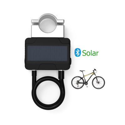 China Use Project OM092103 Bluetooths Personal Rental Bicycle Smart Chain USB / Bike Charging Solar Panel Security Bike Cable Lock for sale