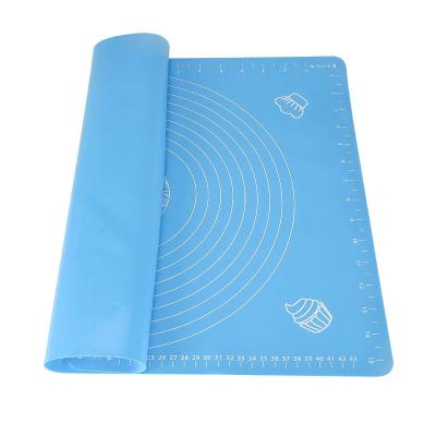 China Non-Toxic And Odorless Sustainable Blue Color With Custom Printing Silicone Kitchen Use Baking Mat for sale