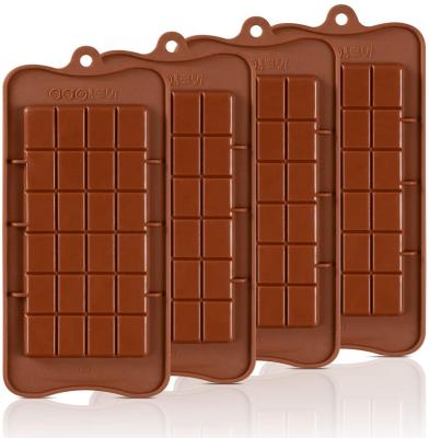 China SHQN Disposable Food Grade BPA Free Non-Stick Silicone Chocolate Bar Reusable Homemade Molds for sale