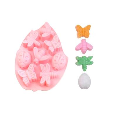 China Viable Bizarre Unique Insect Form 8 Cavity Insect Soap Silicone Mold for sale