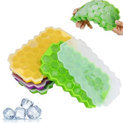 China Sustainable Hot Goods And Reusable DIY Ice Cube Silicone Amazon Sale Ice Tray For Freezer for sale