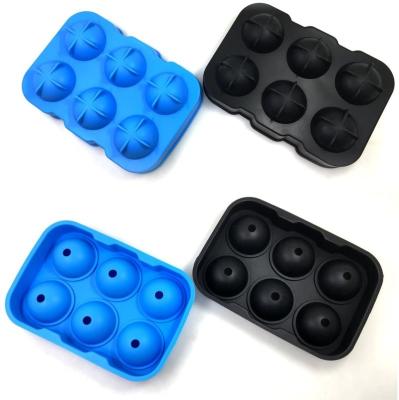 China Eco-friendly Reusable Homemade Food Grade 6-Cavity Silicone Ice Ball Mold for sale