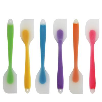 China SHQN LFGB Heat Resistance Silicone Translucent Cake Tools Scraper Universal Integrated Baking Spatula for sale