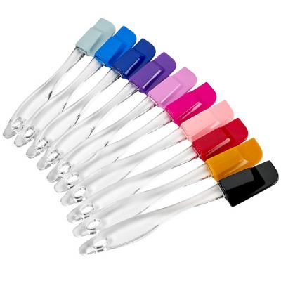 China Half Type SHQN BPA Heat Resistance Viable Free Design Crack Colored Silicone Cake Cream Butter Spatula / Scraper for sale