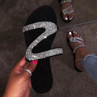 China Fashion\Comfortable FS2\Durable FS6 2020 Most Popular Crystal Flat Sandals for sale