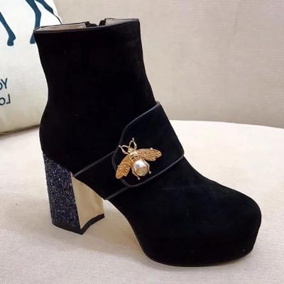 China Chengdu Fashion\Comfortable\Durable Women Shoes Glitter Heel Bee Boots Women Shoe Factory for sale