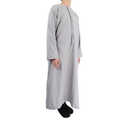 China Breathable high quality cotton long dress muslim traditional clothing for kids qatar aldaffah thobe men arab islamic classic clothing for sale