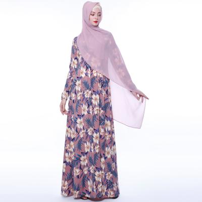 China Wholesale Hot Selling Comfortable Feel Printed Latest Design Factory Price Fancy Fashion Hijab Floral Muslim Dress Women Islamic Clothing for sale