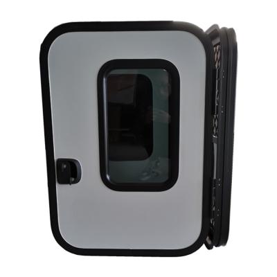 China Aluminum Car Part Tongfa Black Frame RV Caravan Teardrop Door With Screen Door for sale