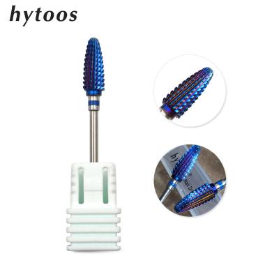 China Nail Drill Machine HYTOOS Flame Tungsten Carbide Purple Coating Nail Drill Bit 3/32