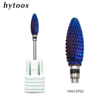 China Nail Drill Machine HYTOOS Tornado Carbide Nail Purple Coating Drill Bit 3/32