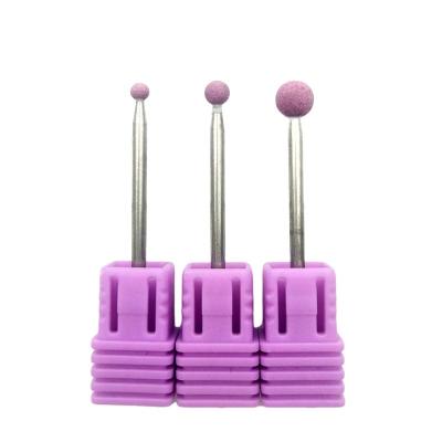 China Nail Drill Machine HYTOOS Ball Pink Corundum Nail Drill Bit 3/32