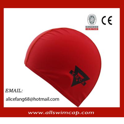 China Adult lycra swimming cap with custom logo for sale