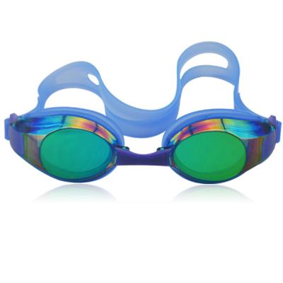 China 2014 new colorful mirror caoted silicone rubber swim goggles for sale