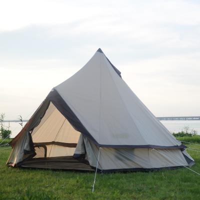 China High Quality Single Layer Outdoor Camping Straight Tying Type Four Season Waterproof One Yurt Bedroom 8-10 Person Straight Tying Type Tent for sale