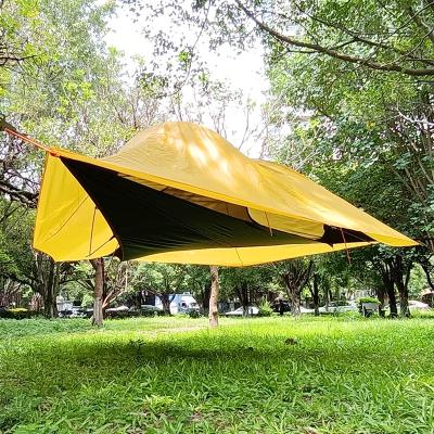 China Extended Type Professional Manufacturer Waterproof Double Layer 4-6 Person 210T Polyester Camping Tarp For Outdoor Picnic for sale