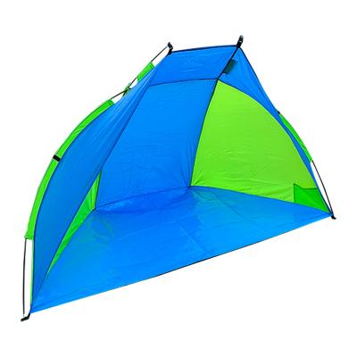 China Straight Tying Type Fiberglass 1-2 Person Beach Shelter 170T Lightweight Portable UV Polyester Sun Protection Tent for sale