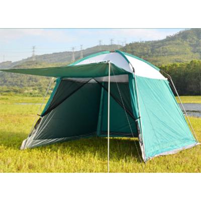 China Straight Brace Type 4 Season Polyester Fabric Breathable Beach Hiking Four Person Tunnel Camping Tent for sale