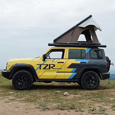 China Diagonal tie type aluminum quick automatic opening roof cheapest four season camping top tent Shell Car 1-2 hard person for sale