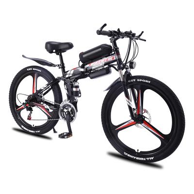 China China steel electric bicycle 26 inch carbon steel folding mountain bike 21 speed 350w electric e-bike for sale