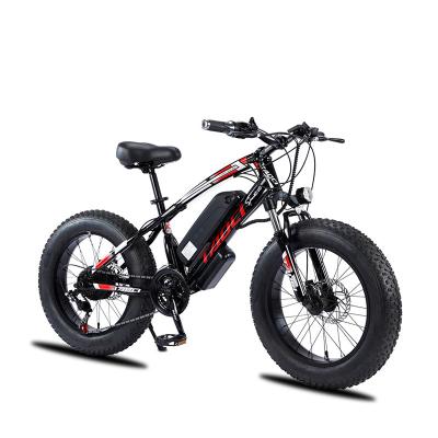 China Carbon Steel Electric Mountain Bike Lithium Battery 26 Inch Spoked Wheels Fat Tire Electric Bicycle for sale