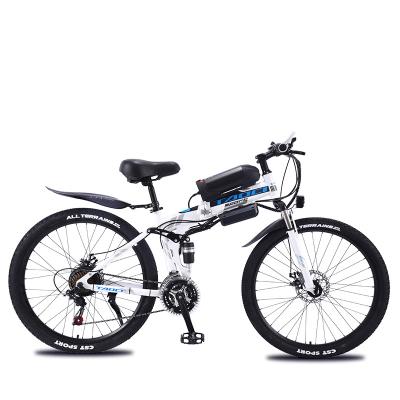 China 26 inch 350w mountain e bike carbon steel full suspension electric mountain bike steel rear drive for sale