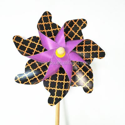 China Garden Ornament Plastic Flower Windmill With Stick Windmill Yard Decoration Wooden Toys for sale