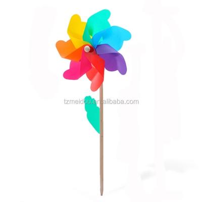 China Promotion Rainbow Wheel Windmill Kid Toy Colorful Pinwheel Whirligig Triple Toys etc. for sale