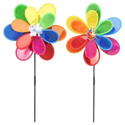 China Fower Lower Price Decorative Windmill Leaves Wind Spinner Sun Windmill for sale