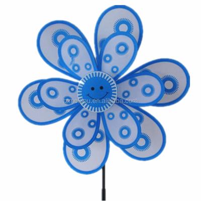 China Fower Rainbow Wheel Windmill Triple Toy Colorful Pinwheel Child for sale