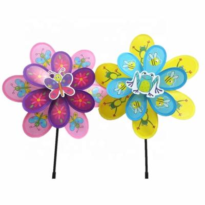 China Fower 8 Leaves Colorful Windmill Wind Spinner With Ground Stake Your Yard for sale