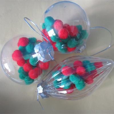 China New Product Popular PET Transparent Gift Christmas Ball Deroation In Beautiful Colorful Style for sale