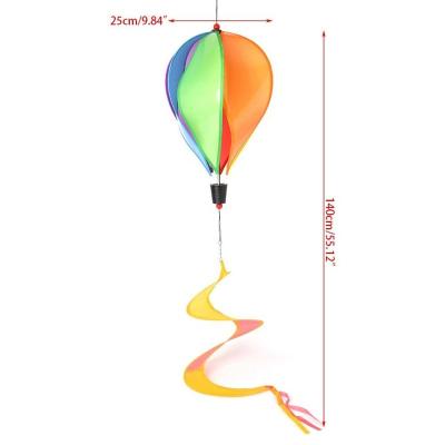 China Garden Planter Stakes Hot Air Balloon Ornaments Windmill Garden Wind Spinners for sale