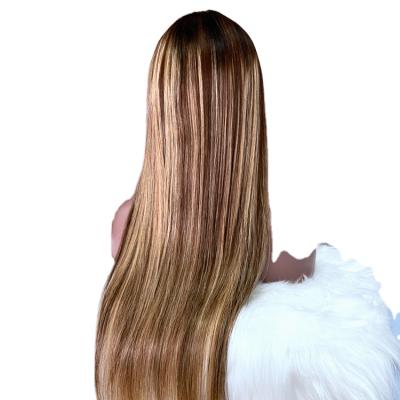 China body wave ombre weave cheap brazilian human hair blonde with brown highlight hair wigs for sale