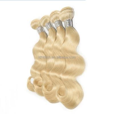 China Aliexpress Hair Bundles 10A Virgin European Human Blonde Thick Straight Silky Color 613 European Wave Hair Weave for sale