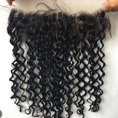 China Factory Price New Arrival Body Wave Lace Frontal High Quality Raw Hair,Unprocessed Curly Hair Lace Headbands for sale