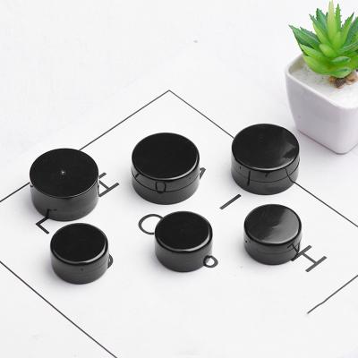 China 10g PS Cosmetic Black Plastic Cosmetic Jars Empty Sample Container For Eye Cream for sale