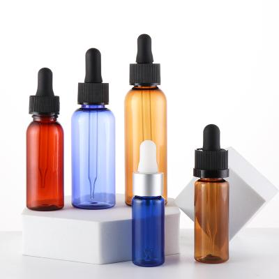 China Pet 10ML15ML 20ML 30ML Cosmetic Luxury Liquid Plastic Dropper Bottle Serum Essential Oil Personal Care Cosmetic Containers for sale