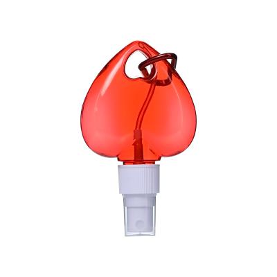 China Factory Supply 50ml 75ml Carabiner Cosmetic Direct Heart Shaped Hand Sanitizer Hook Alcohol Bottle Portable Hand Sanitizer Spray Bottle for sale