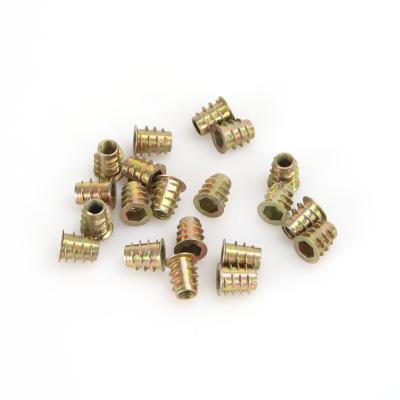 China HEX Socket Flange Joint Furniture Metal Zinc Alloy Wood Threaded Screw In Threaded Inserts for sale