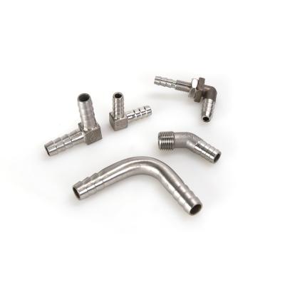 China Stainless Steel Male Threaded Elbow Fittings 45 Degree 90 Degree Hose Barb Pipe Fitting Hose Elbow Connector Reduction for sale