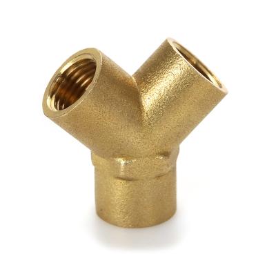 China Brass Female Thread Cheap Price 3 Y Way Pipe Fitting Tee For Air Gas Water Pipe Equal Line for sale