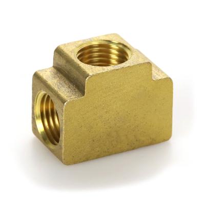 China wholesale price female threads square tee brass pipe fitting equal tee fitting for air gas water pipe equal line for sale