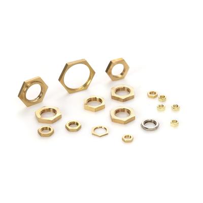 China General Custom Brass Hardware Brass Hex Nut Female Threads OEM Thin Industry Nut For Sale for sale