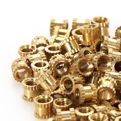 China General Industry OEM Custom Knurled Brass Heat Staking Brass Threaded Inserts Insert Nut For Injection Molding for sale