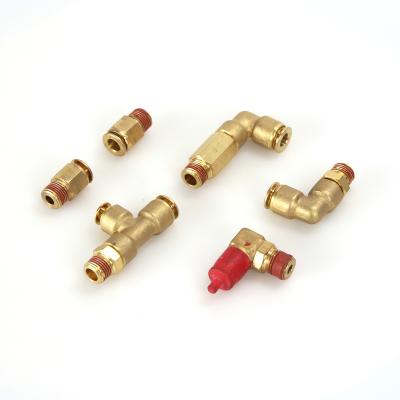 China Quick Fitting Brass Elbow Tube Connector Pneumatic Fitting Brass Intubation Intubation Equal for sale