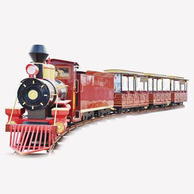 China Cheap Theme Park Amusement Rides Fiberglass Track Train Ride On Train For Kids for sale